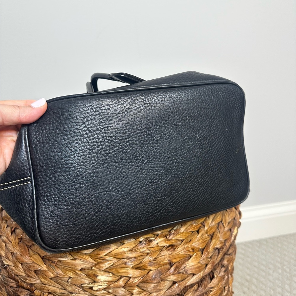 Vintage Dooney & Bourke black full grain leather bucket shoulder bag bucket bag - Picture 8 of 16
